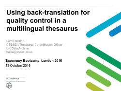 Using back-translation for quality control in a multilingual thesaurus
