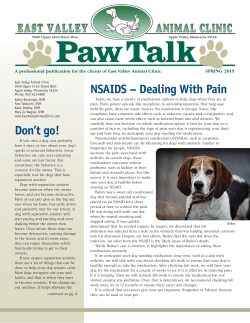 2015-2 Spring Newsletter - East Valley Animal Clinic
