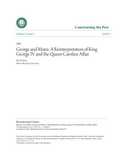 George and Maria: A Reinterpretation of King George IV and the