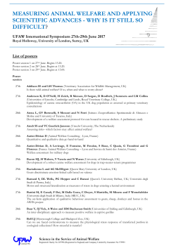 MEASURING ANIMAL WELFARE AND APPLYING SCIENTIFIC