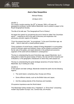 Asia`s New Geopolitics - National Security College