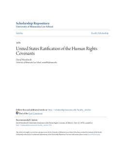 United States Ratification of the Human Rights Covenants