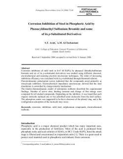 Corrosion Inhibition of Steel in Phosphoric Acid by