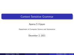 Context Sensitive Grammar