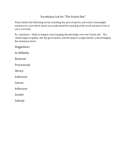 Vocabulary List for “The Scarlet Ibis” Doggedness In fallibility