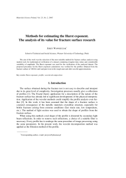 Methods for estimating the Hurst exponent. The analysis