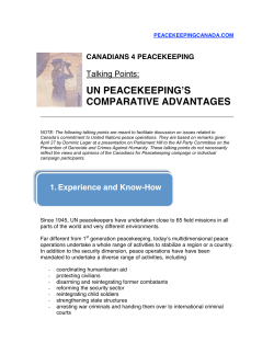 Peacekeeping TALKING POINTS - World Federalist Movement