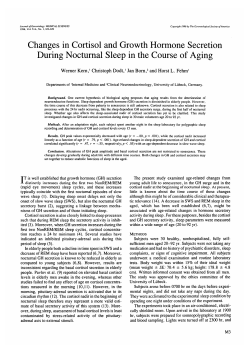 Changes in Cortisol and Growth Hormone Secretion During