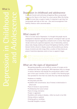 Depression in childhood and adolescence