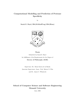 Computational Modelling and Prediction of Protease Specificity