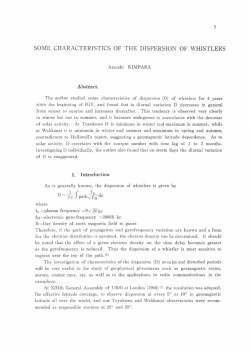 SOME CHARACTERISTICS OF THE DISPERSION OF WHISTLERS