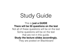 This is just a GUIDE There will be 50 questions on