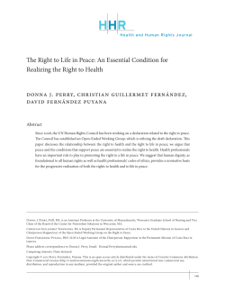 The Right to Life in Peace