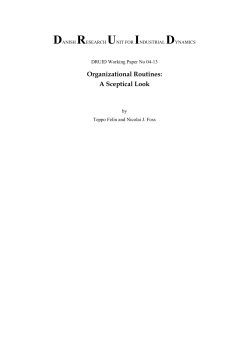 Organizational Routines: A Sceptical Look