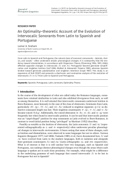 An Optimality&ndash;theoretic Account of the Evolution of Intervocalic