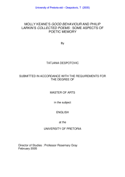 molly keane`s good behaviour and philip larkin`s collected poems