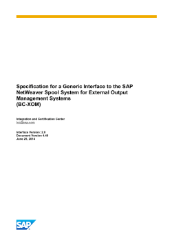 Specification for a Generic Interface to the SAP NetWeaver Spool