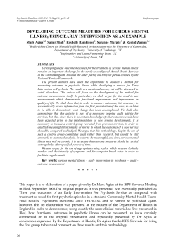developing outcome measures for serious mental illness