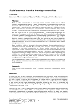 Social presence in online learning communities