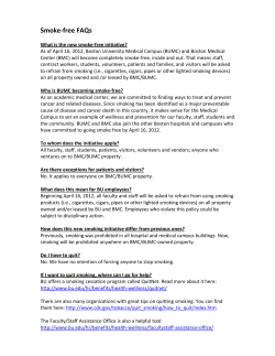 Smoke-free FAQs - Boston University Medical Campus