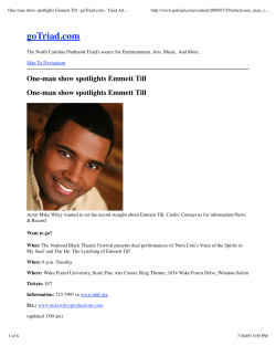 One-man show spotlights Emmett Till _ goTriad.com