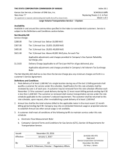 THE STATE CORPORATION COMMISSION OF KANSAS Index 33.1
