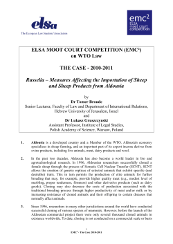 ELSA MOOT COURT COMPETITION (EMC&sup2;) ON WTO LAW