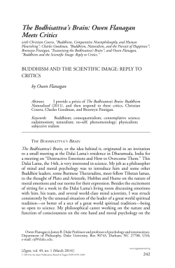BUDDHISM AND THE SCIENTIFIC IMAGE: REPLY TO CRITICS