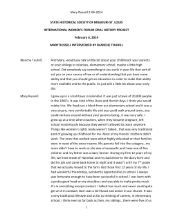 Mary Russell 2-06-2014 - The State Historical Society of Missouri