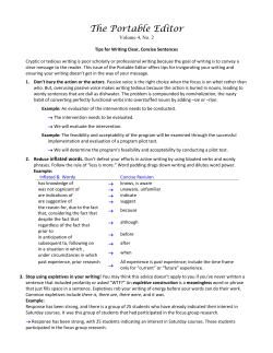 Tips for Writing Clear, Concise Sentences