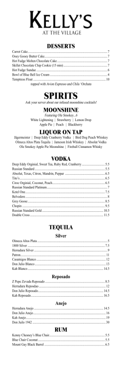 sPIrIts - kellys at the village