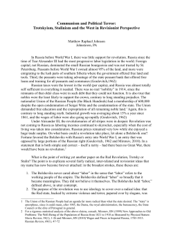 Communism and Political Terror: Trotskyism, Stalinism