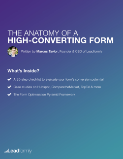 Anatomy of a High-Converting Form
