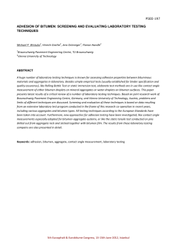 adhesion of bitumen: screening and evaluating laboratory testing