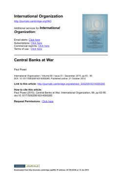 International Organization Central Banks at War