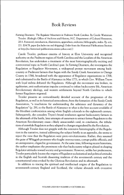 review by Alan Watson in North Carolina Historical Review