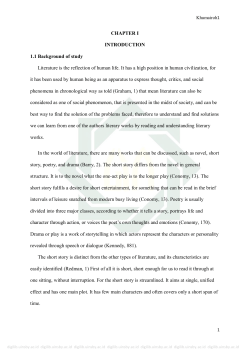 CHAPTER I INTRODUCTION 1.1 Background of study Literature is