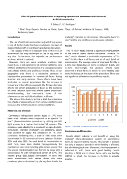 Effect of Sperm Photostimulation in improving reproductive