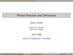 Phrase Structure and Derivations