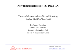 New functionalities of TC