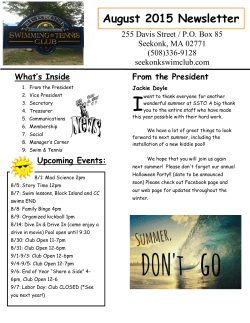 August 2015 Newsletter - Seekonk Swimming and Tennis Club