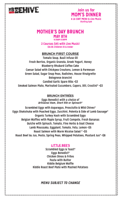 mother`s day brunch mom`s dinner