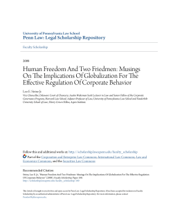 Human Freedom And Two Friedmen: Musings On The Implications