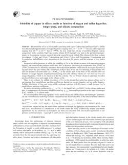 Solubility of copper in silicate melts as function of oxygen and sulfur