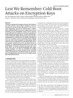 Lest We Remember: Cold-Boot Attacks on