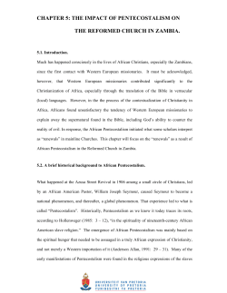 chapter 5: the impact of pentecostalism on the reformed church in