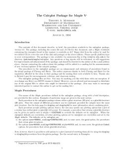 The Calcplot Package for Maple Vy