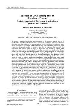 Selection of DNA Binding Sites by Regulatory Proteins