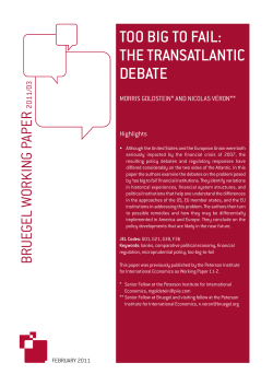 too big to fail: the transatlantic debate