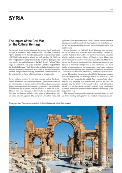 The Impact of the Civil war on the Cultural Heritage